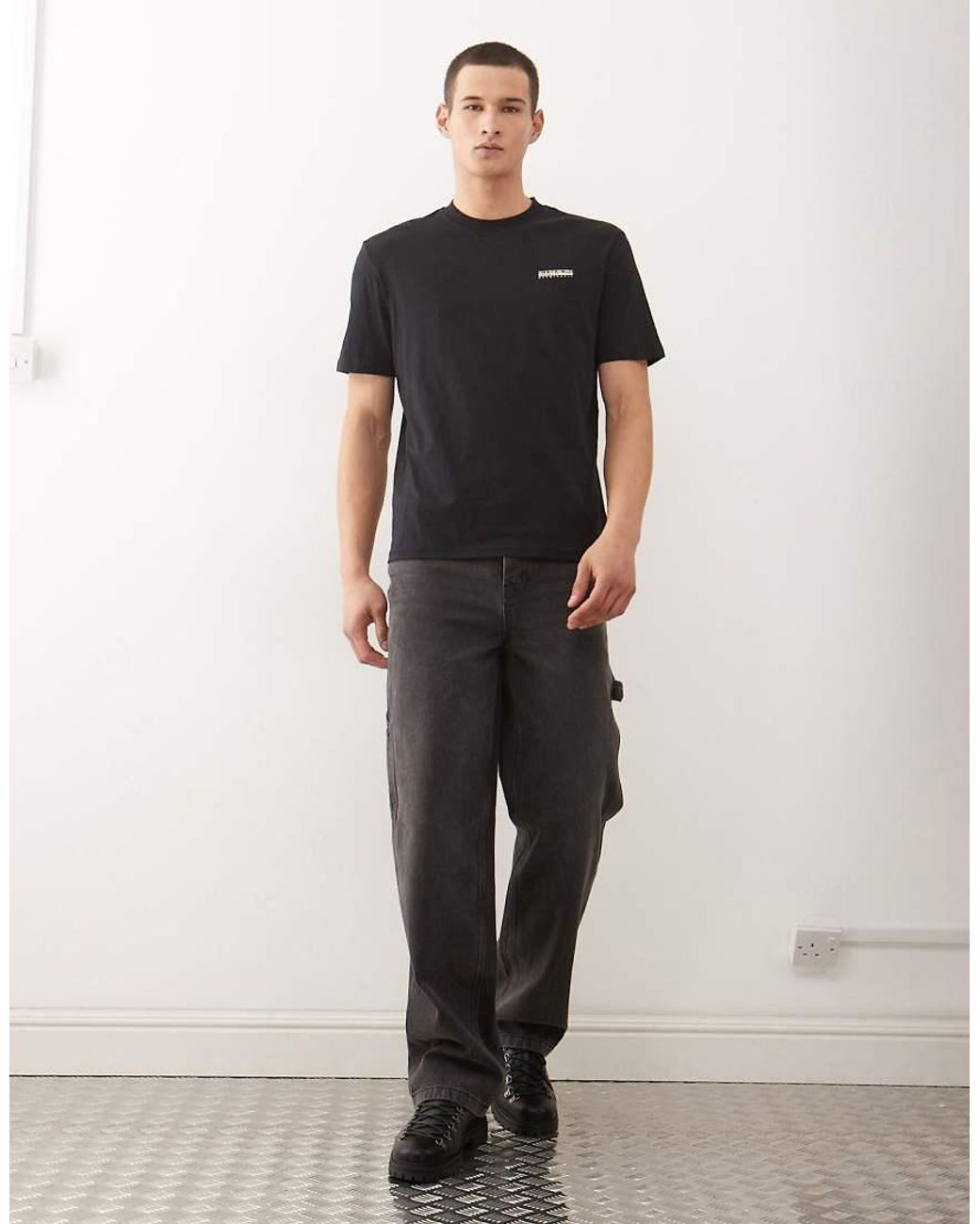 Napapijri Black Small Logo T-shirt for men