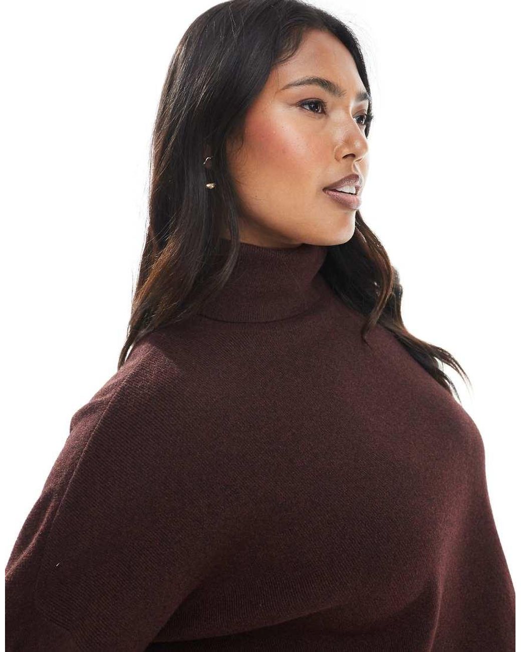 ONLY Brown Roll Neck Knitted Jumper Co-Ord