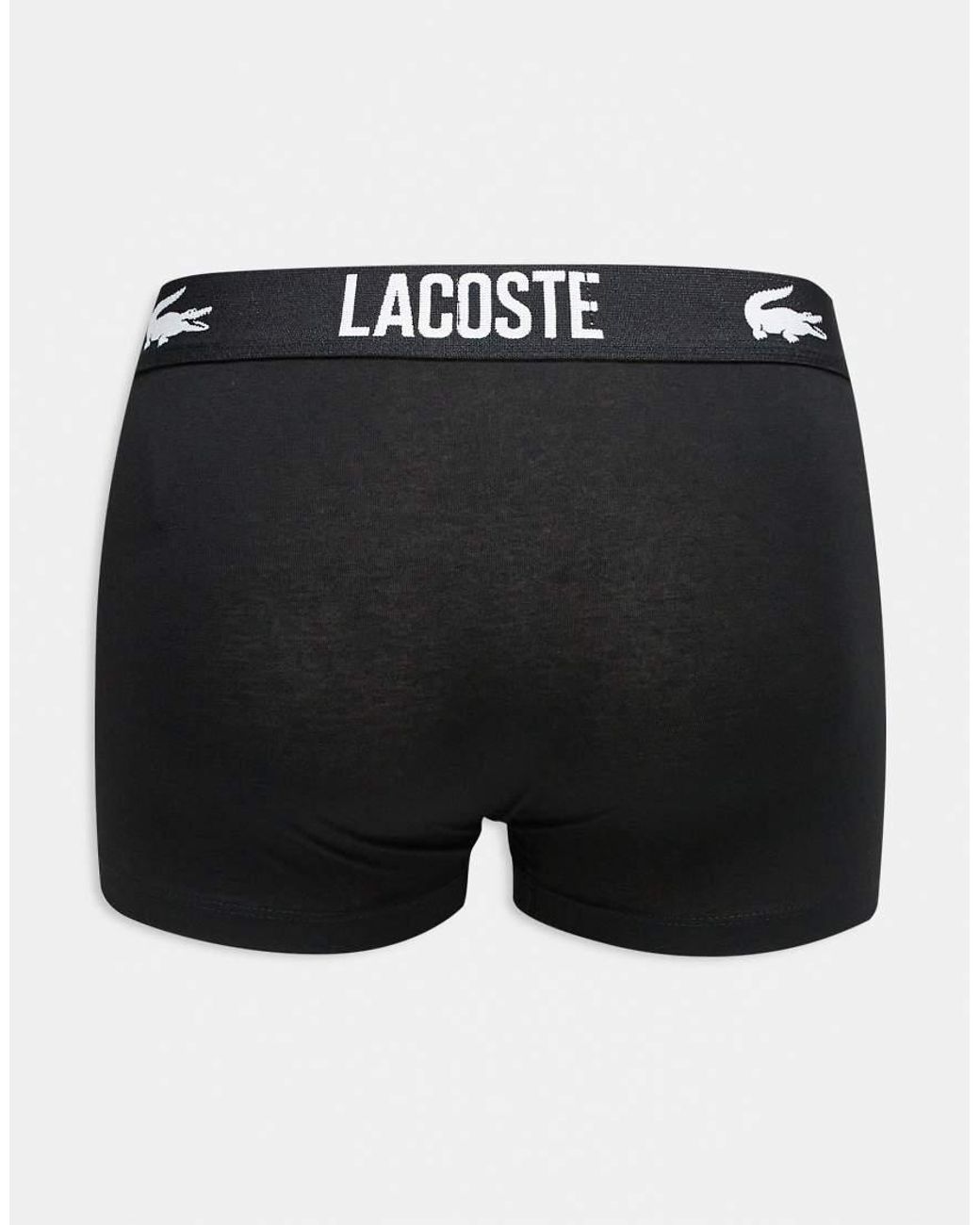 Lacoste Black 3 Pack Trunks for men