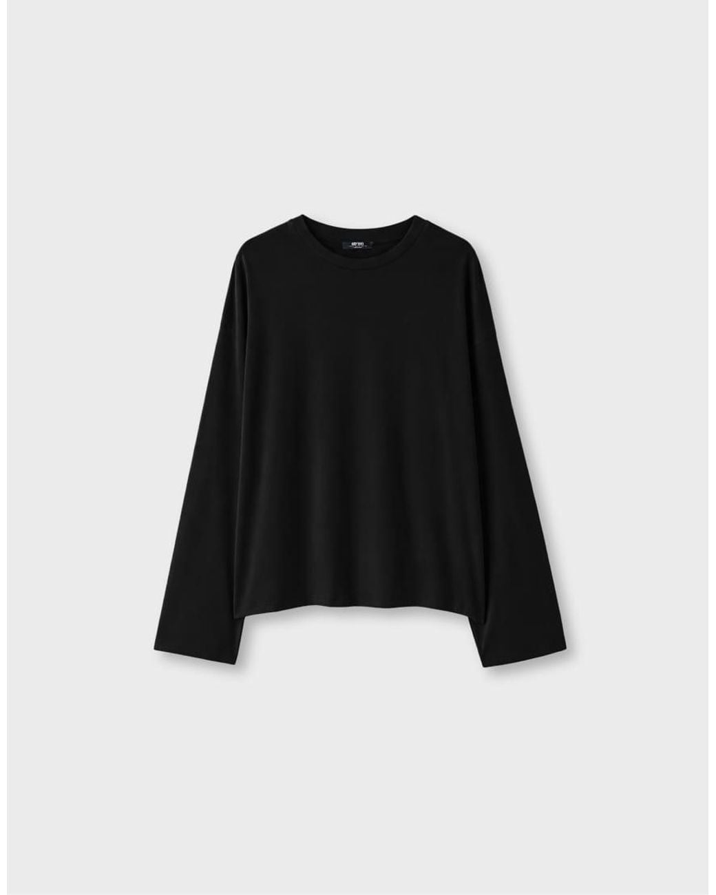 Stradivarius Black Boxy Long Sleeve T-shirt