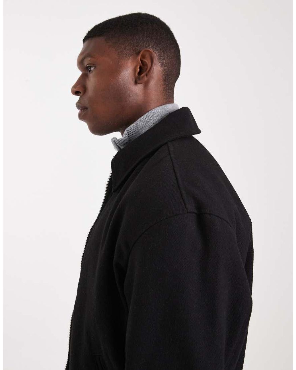 Jack & Jones Black Harrington Bomber Jacket for men