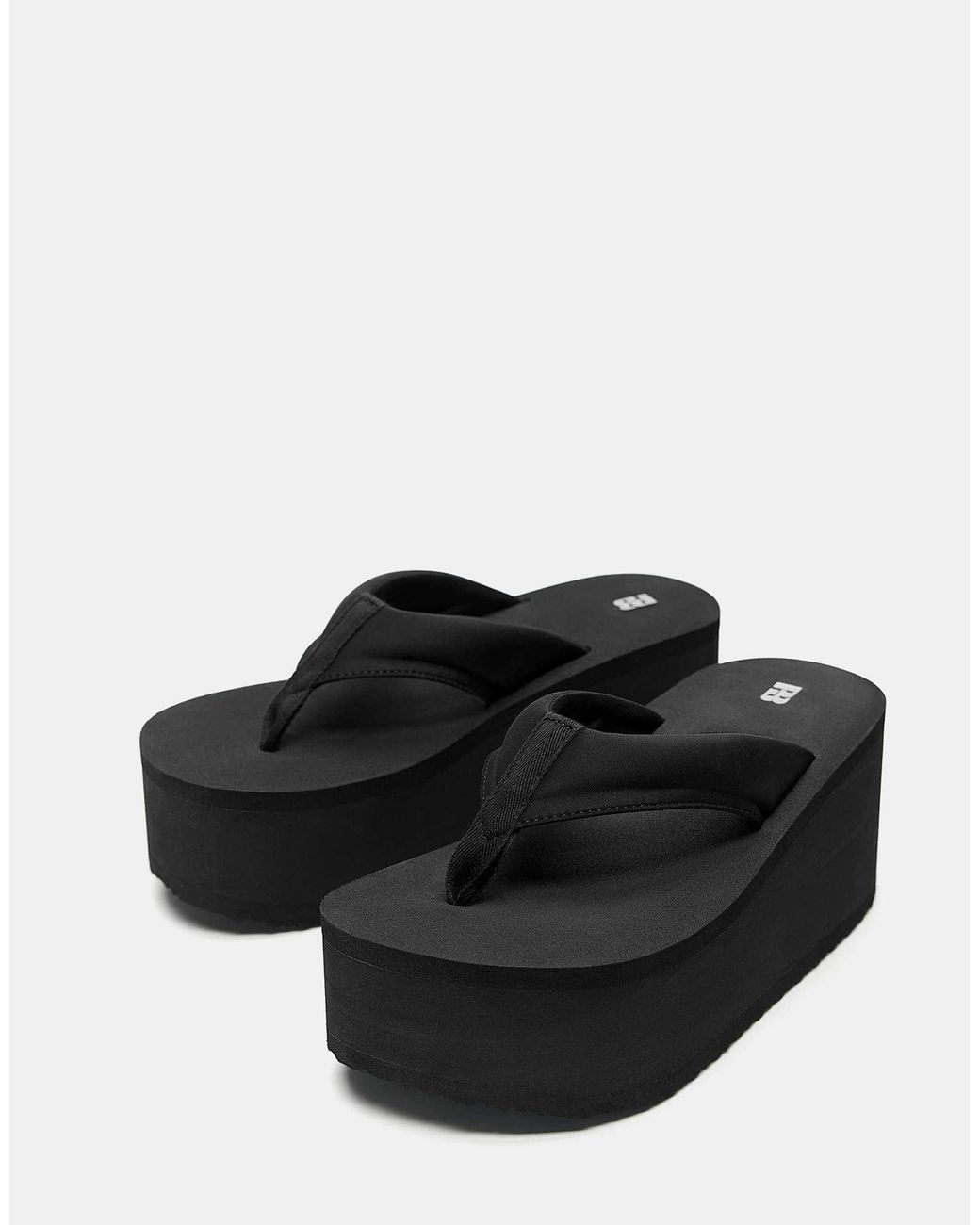 Pull&Bear Black – stehensteg-sandalen