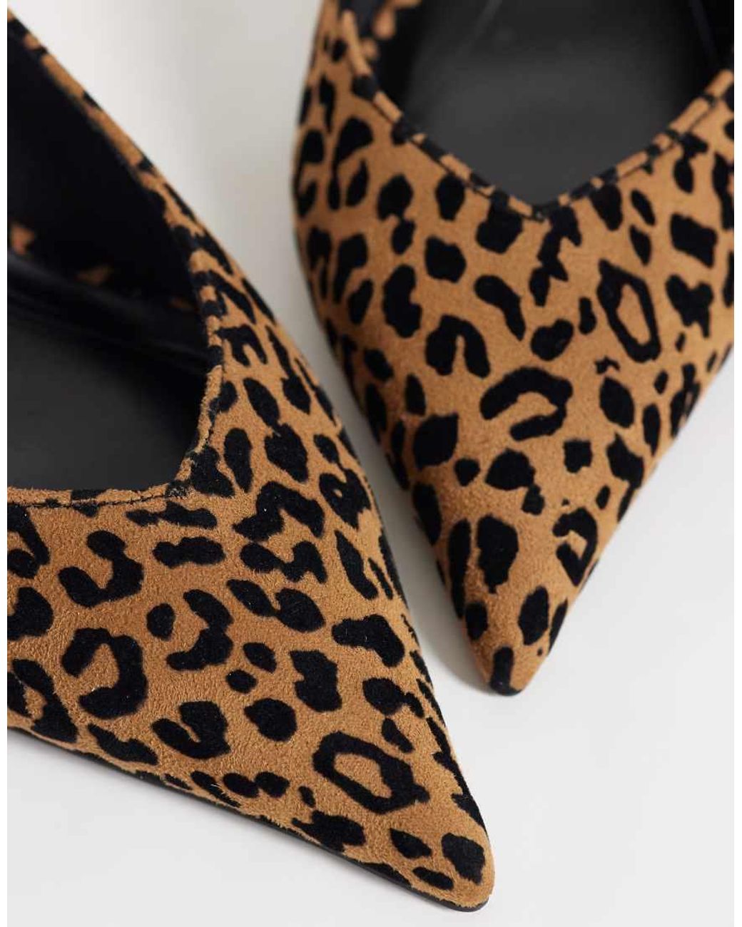 ASOS Brown Wide Fit Swift Slingback Block Heeled Shoes