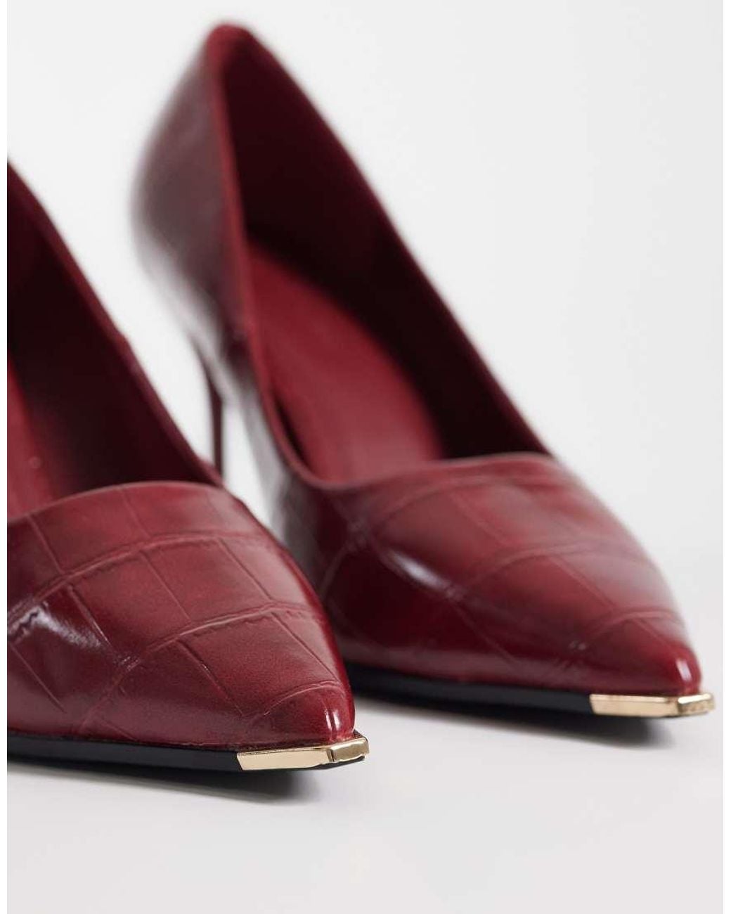 SEQWL Wide Fit Pink Court Heeled Shoes With Detail