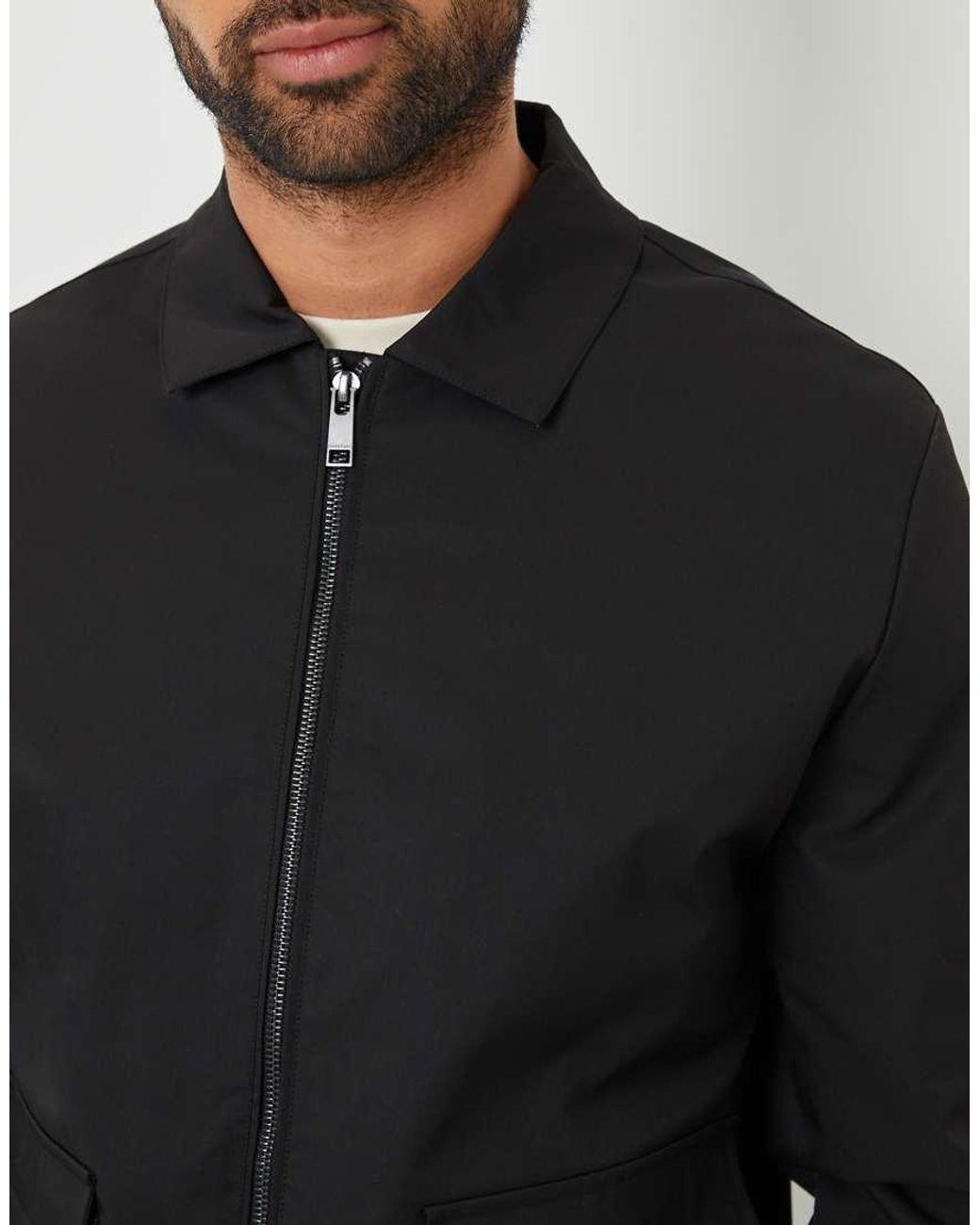 Threadbare Blue Patch Pocket Collared Zip-Through Jacket for men