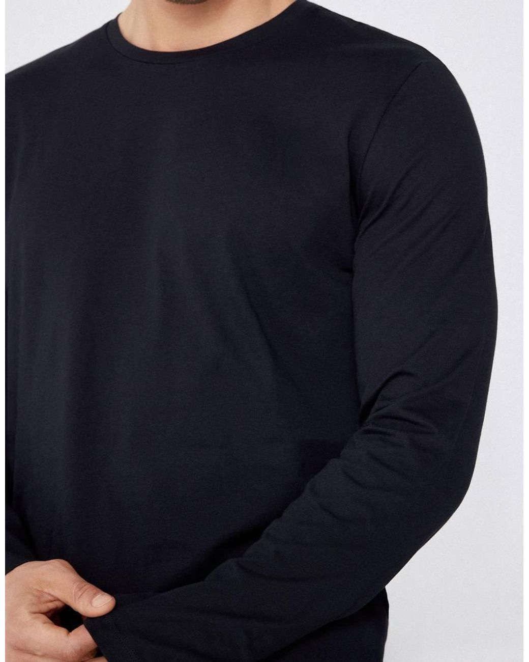 Tezenis Blue 100% Cotton Long Sleeve Round Neck Top for men
