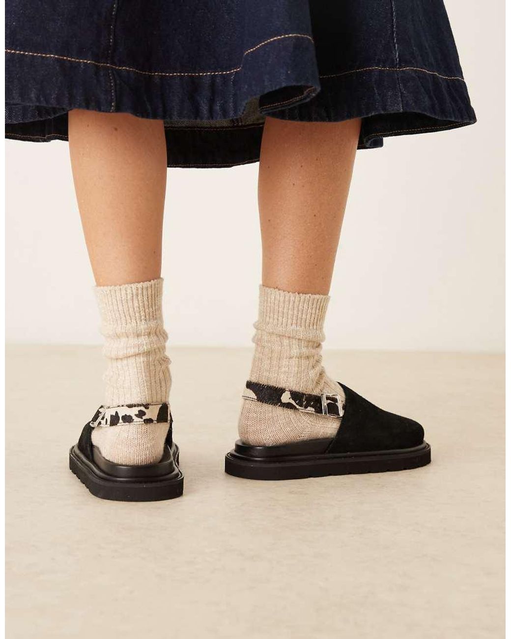 Walk London Blue Holly Backstrap Mule
