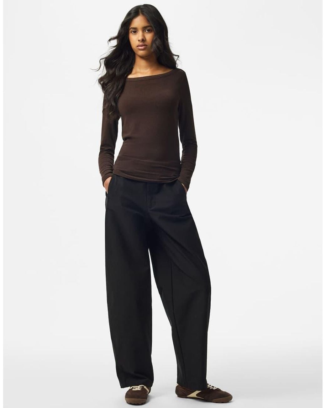 Pieces Black Long Sleeved Top