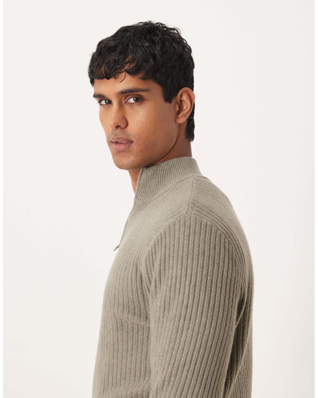 Mango – strickpullover aus wollmix in Gray für Herren