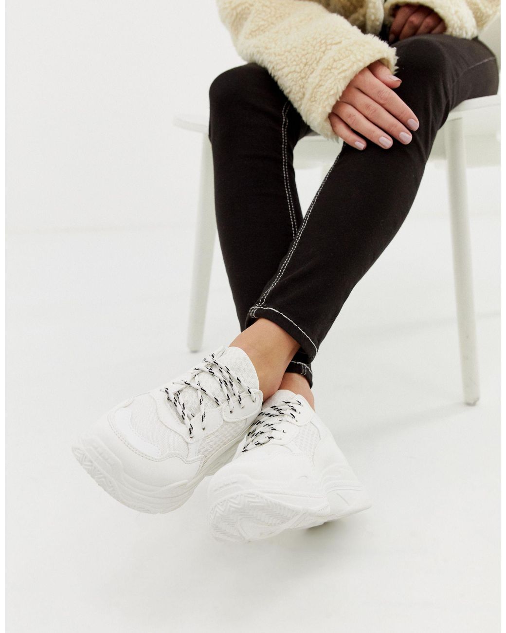 Public desire fiyah white chunky sneakers Clearance