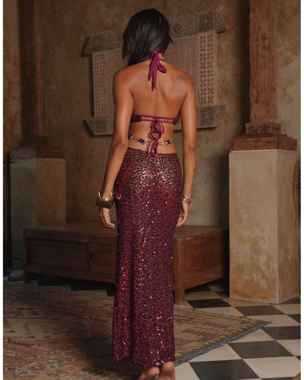 Moda Minx Brown Zarqa Maxi Dress