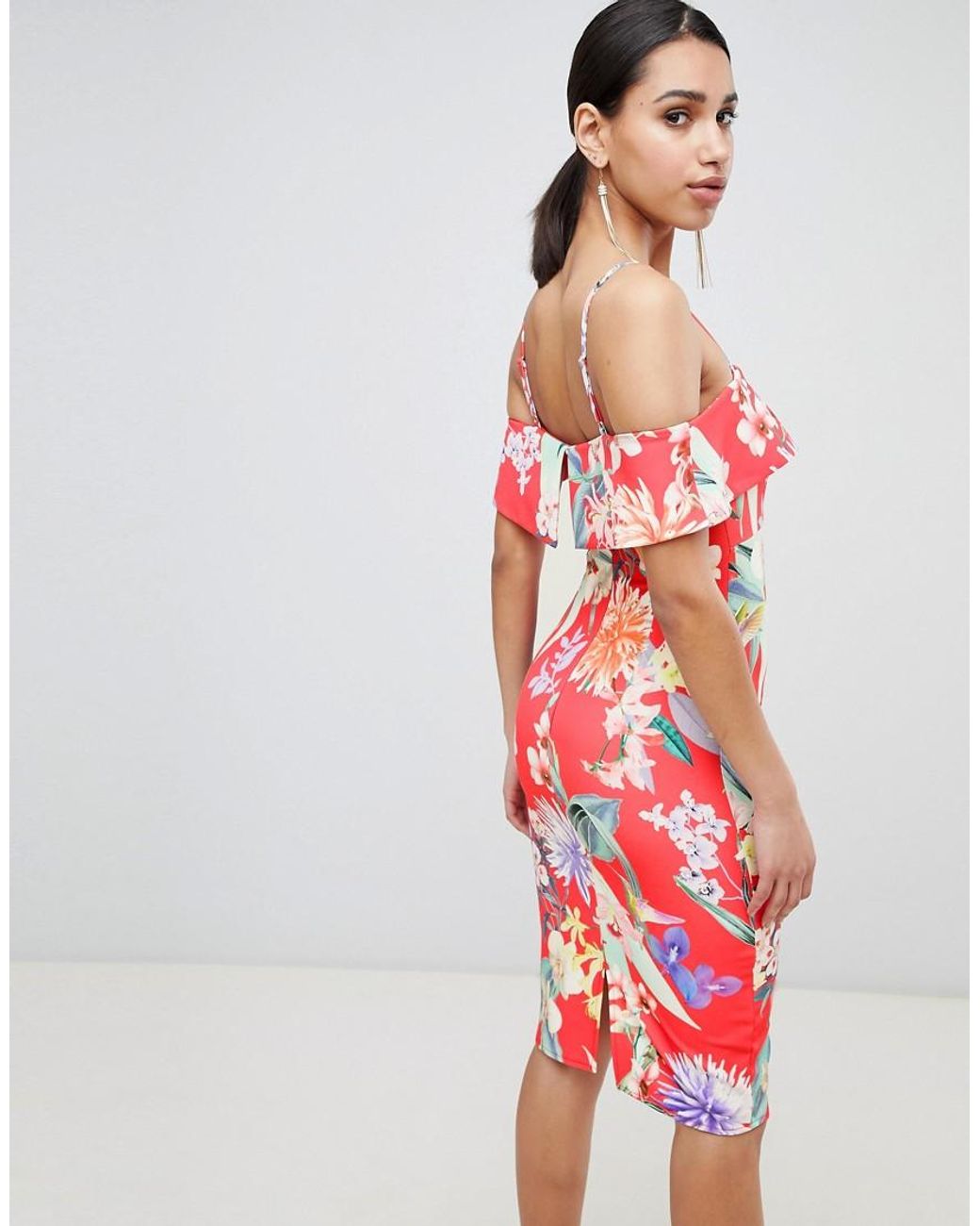 Lipsy ruffle bardot bodycon cheap dress