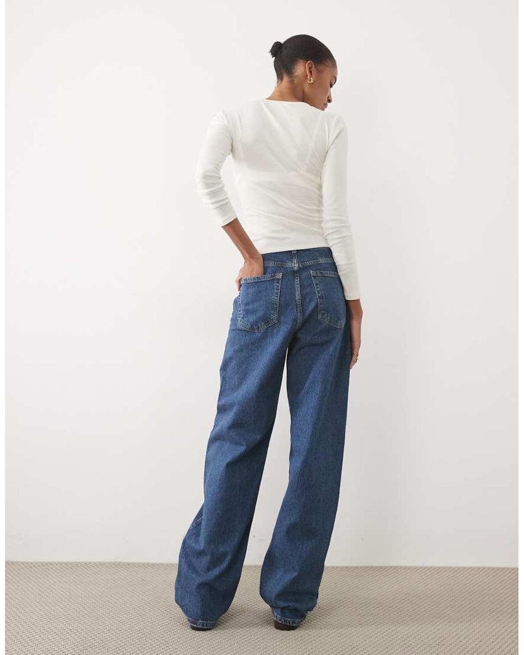 JDY Tall Blue High Waist Barrel Jeans