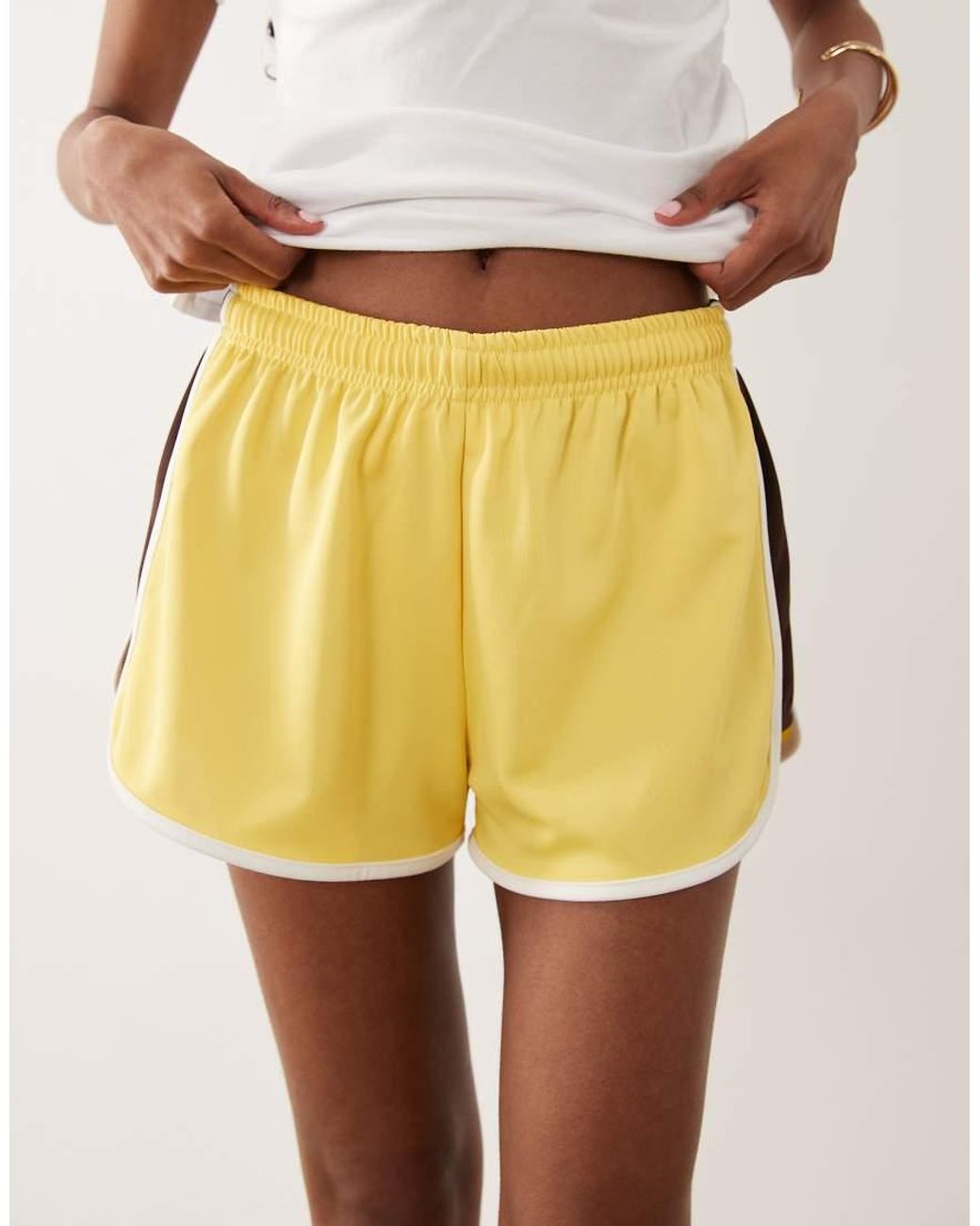 ASOS Natural Tricot Piping Detail Runner Short