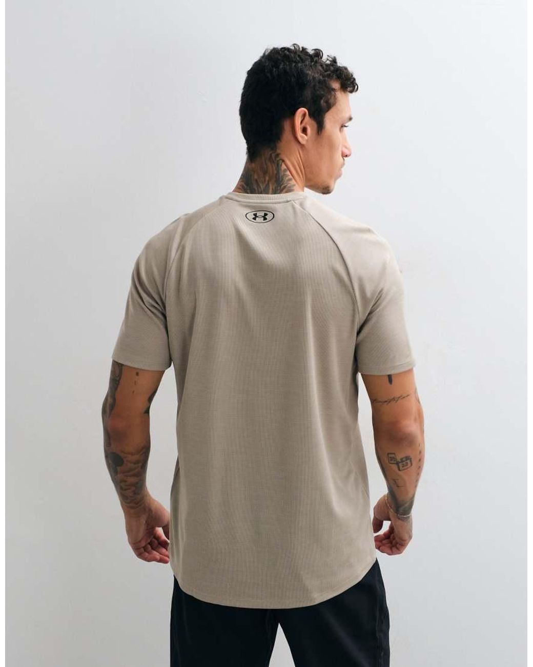 Under Armour Brown Tech Textured Short Sleeve T-Shirt for men