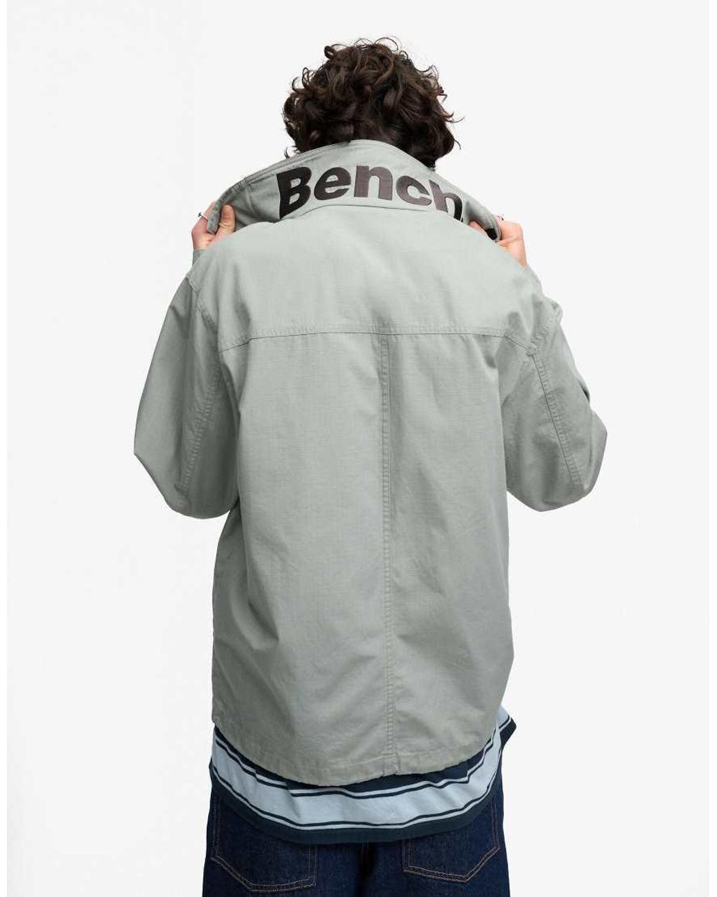 Bench x Superdry & Co Blue High Neck Ripstop Jacket for men