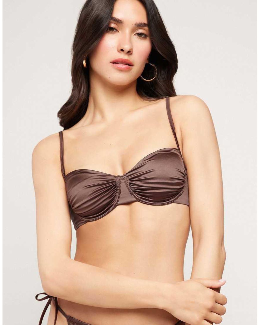 Tezenis Black Choco Shiny Glam Balconette Bikini Top