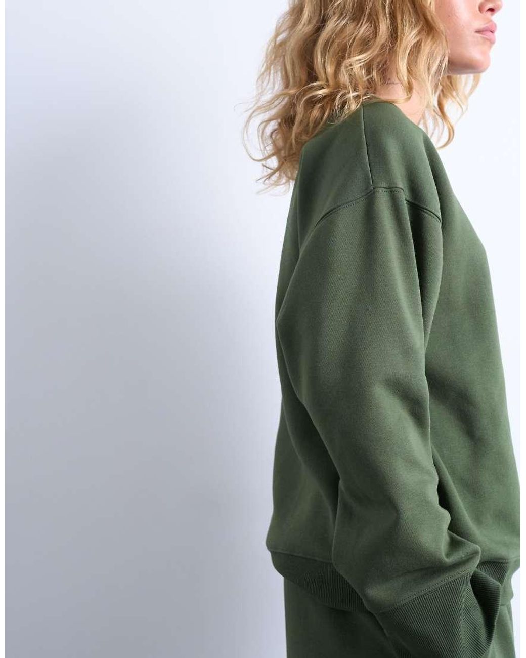 TOPSHOP Green La Paloma Embroidered Sweatshirt