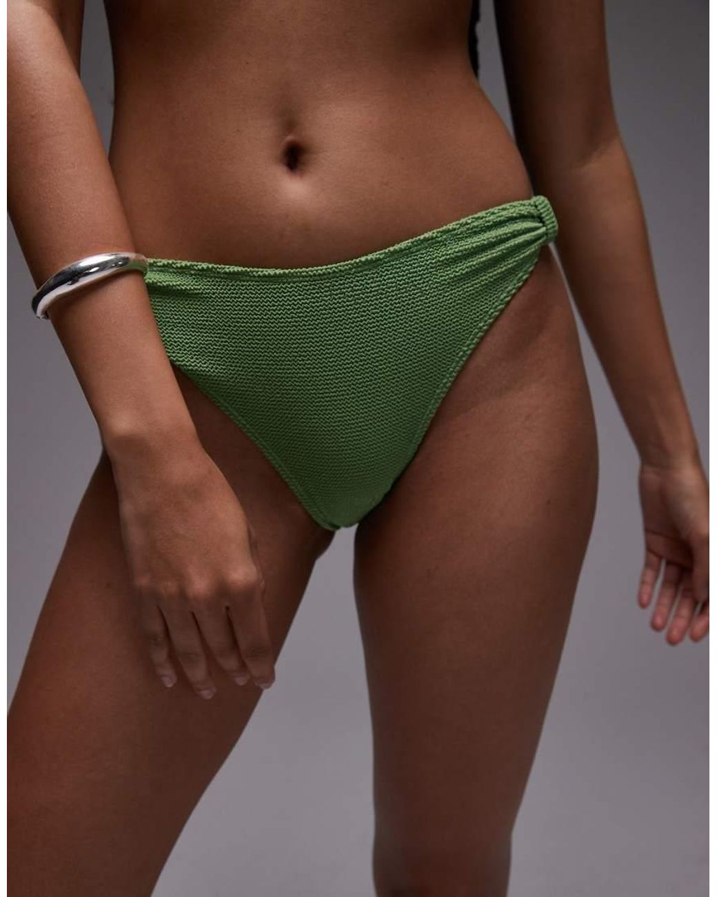 & Other Stories Green Crinkle Bikini Brief