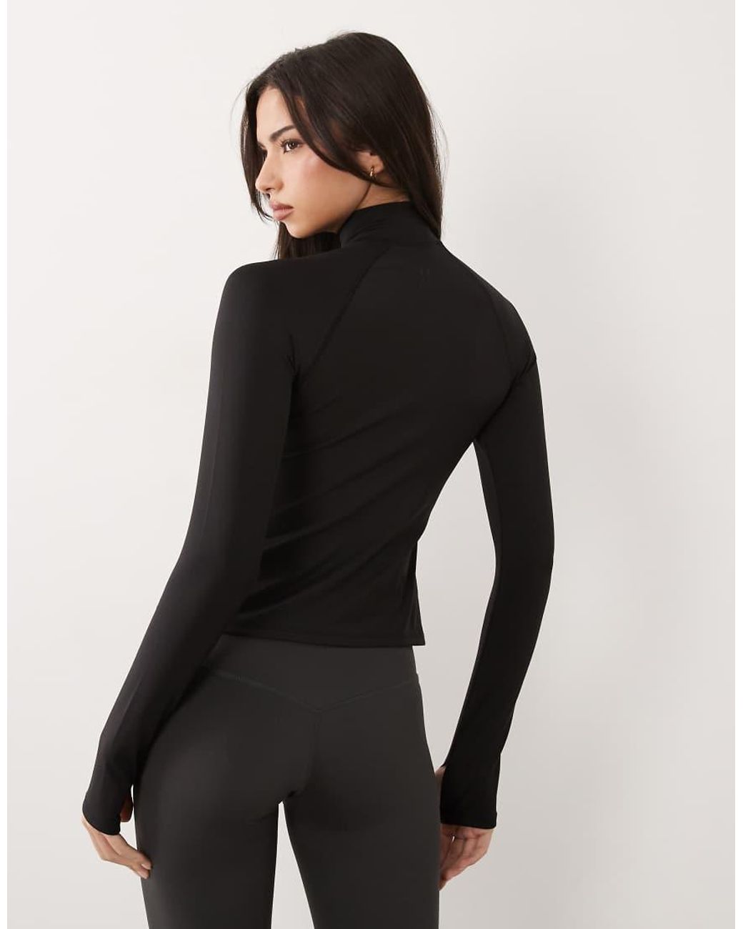 4505 Black Active 1/4 Zip Long Sleeve Training Top