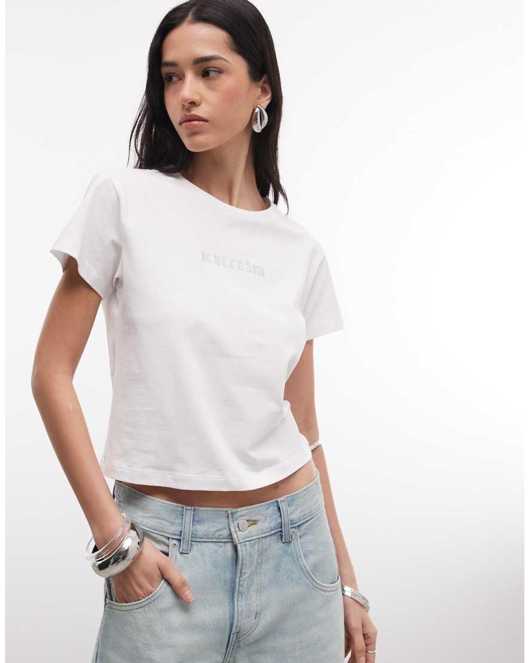 ICECREAM White Diamante Logo Soft Serve Baby Tee
