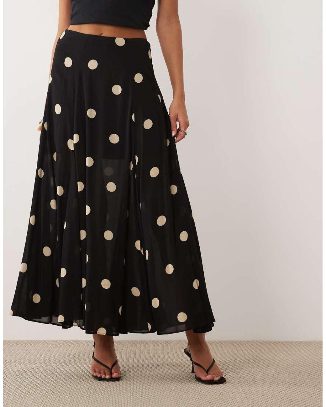 Nobody's Child White Selene Sheer Fluted Hem Maxi Skirt