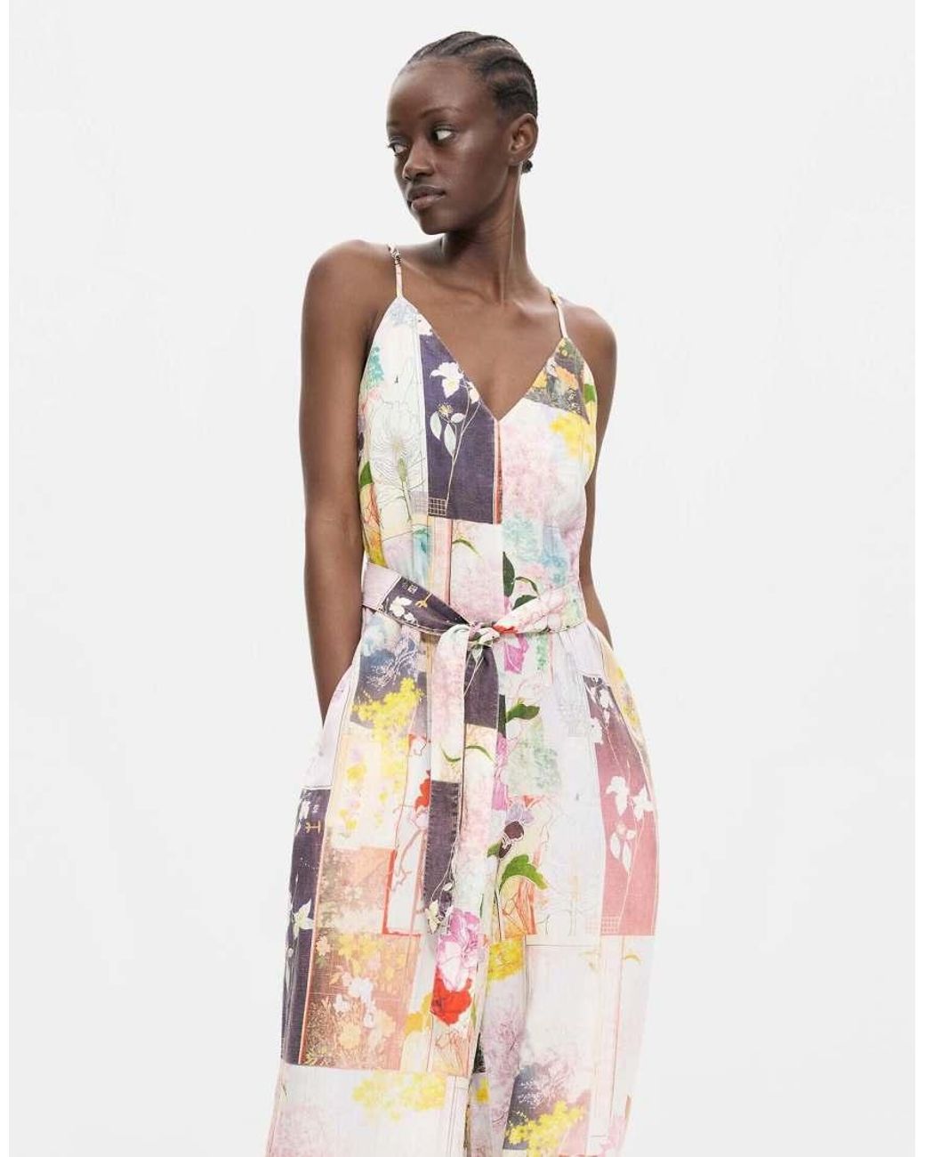 Desigual White Printed Long Jumpsuit