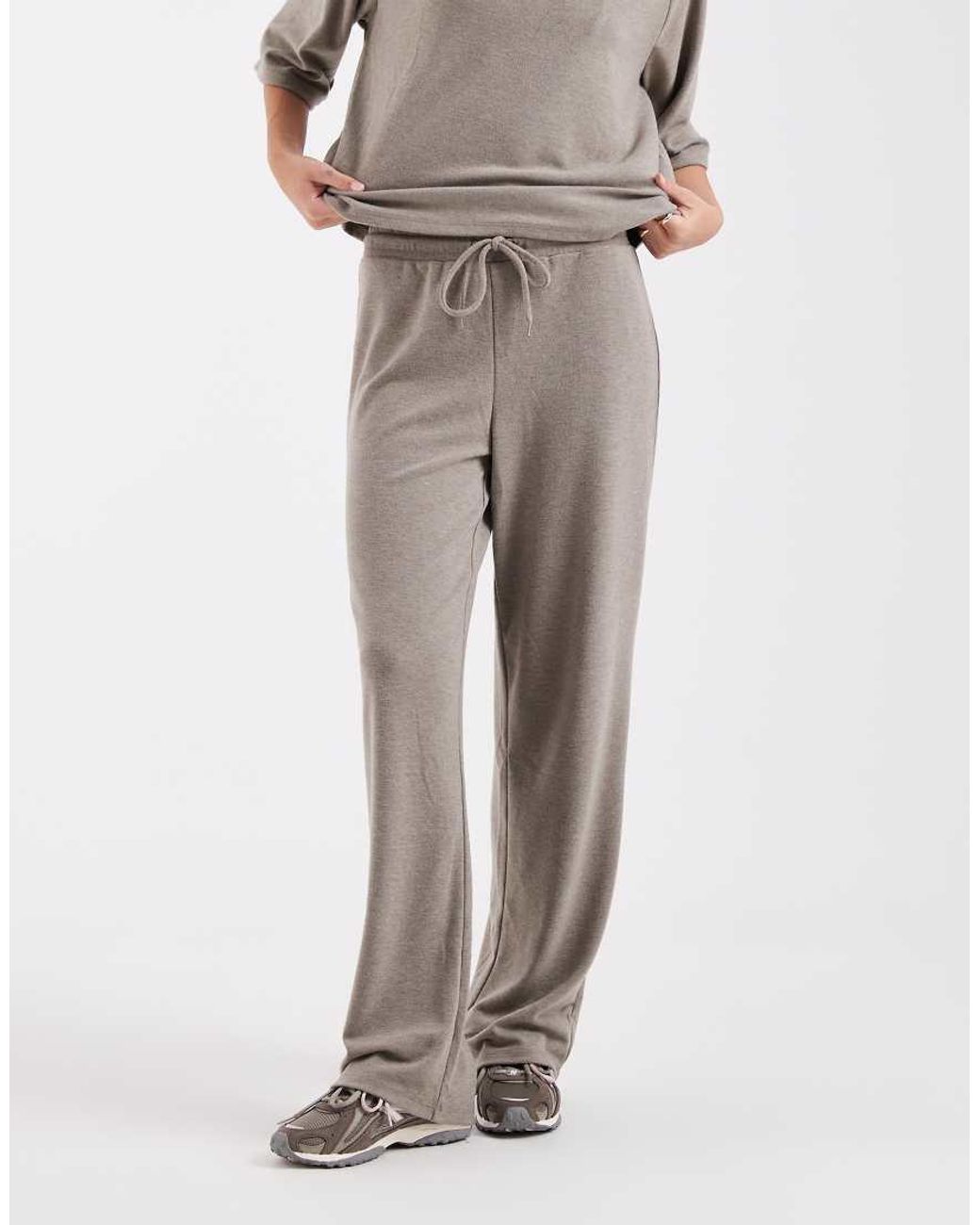ONLY Brown Soft Texture Wide Leg Trouser Co-ord