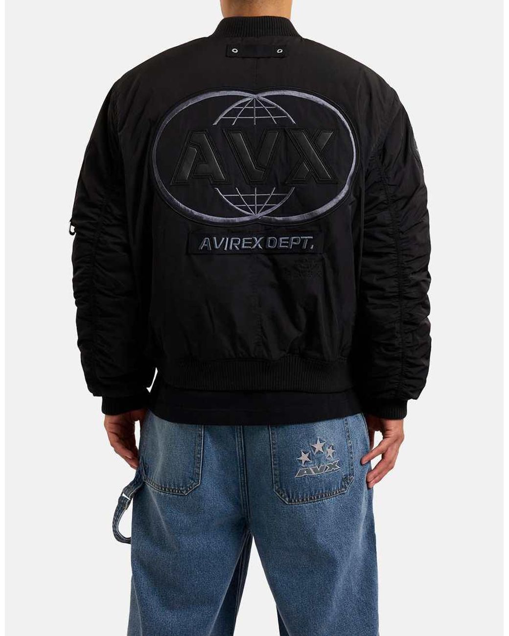 AVX Black Apex Ma1 Long Sleeve Bomber Jacket for men