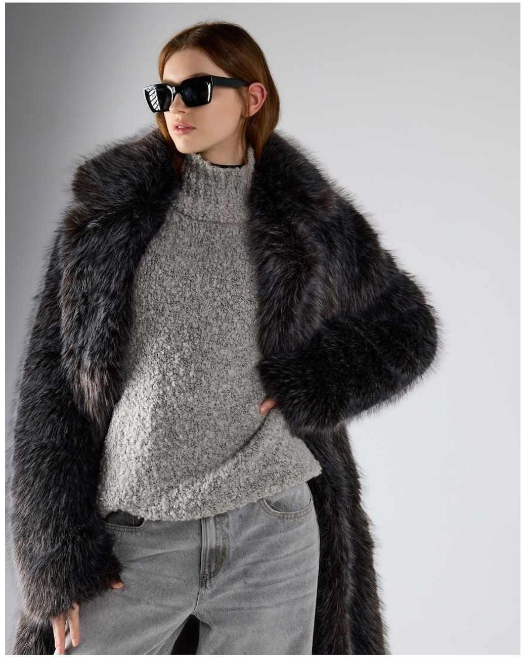 Glamorous Black Long Faux Fur Coat