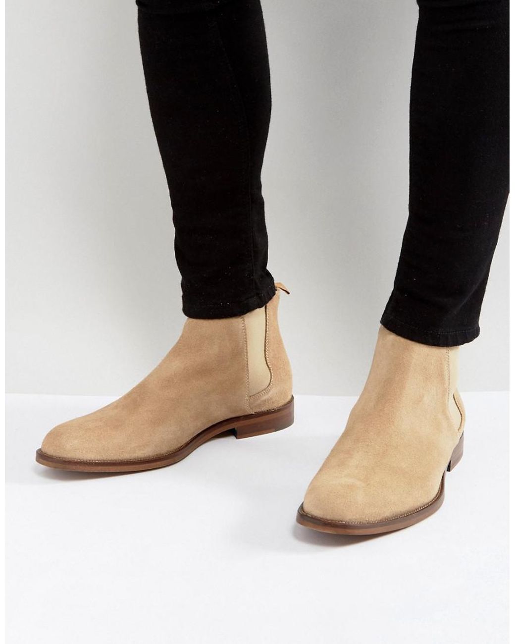 ALDO Vianello Suede Chelsea Boots In Stone for Men Lyst