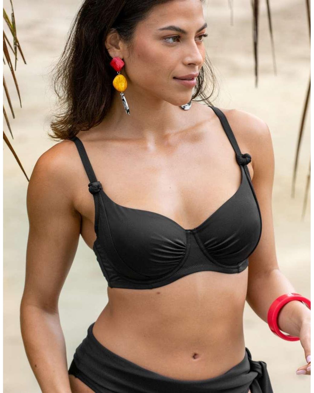 Pour Moi Black St Kitts Non Padded Underwired Bikini Top