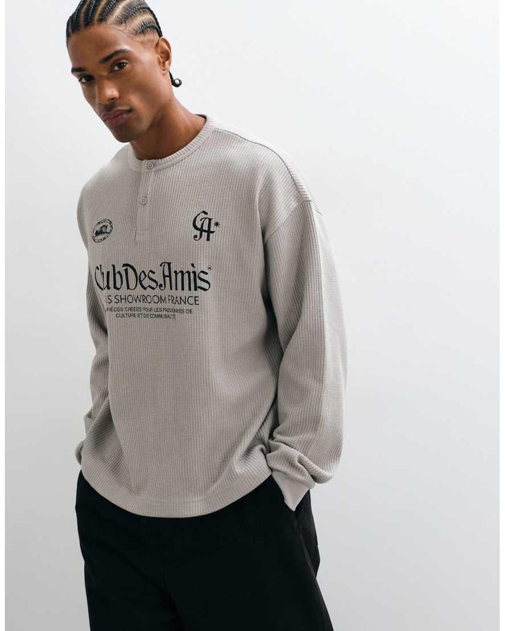 ASOS Gray Super Heavyweight Boxy Oversized T-shirt With Football Graphic for men