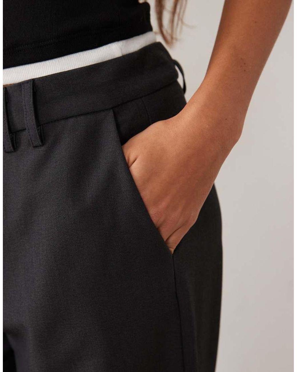 Mango Black Teen Tie Waist Tailored Straight Trouser