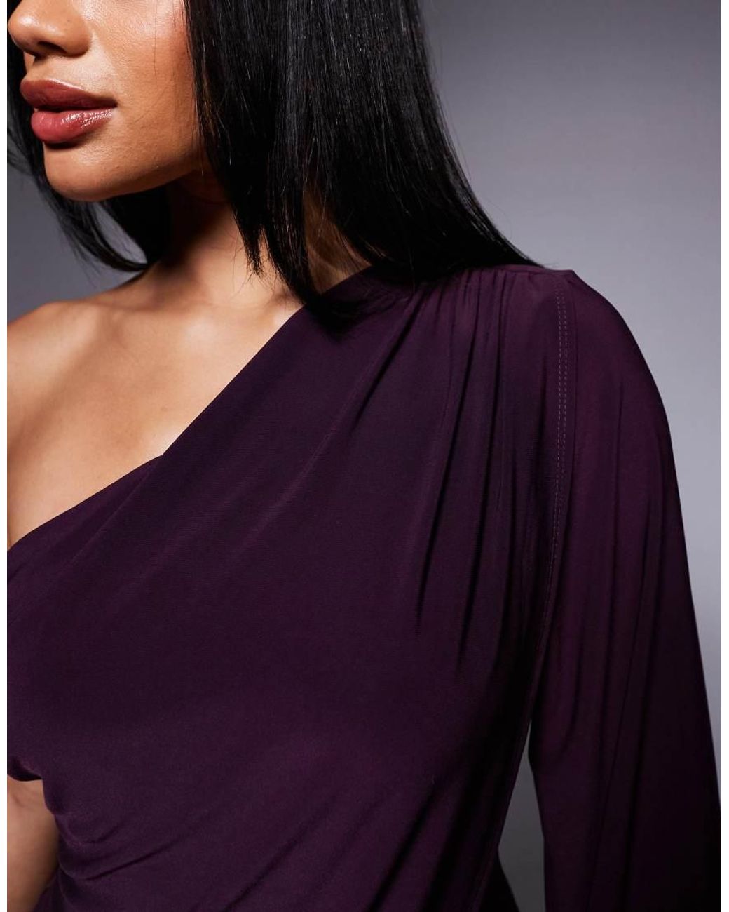 ASOS Blue Draped One Sleeve Mini Dress