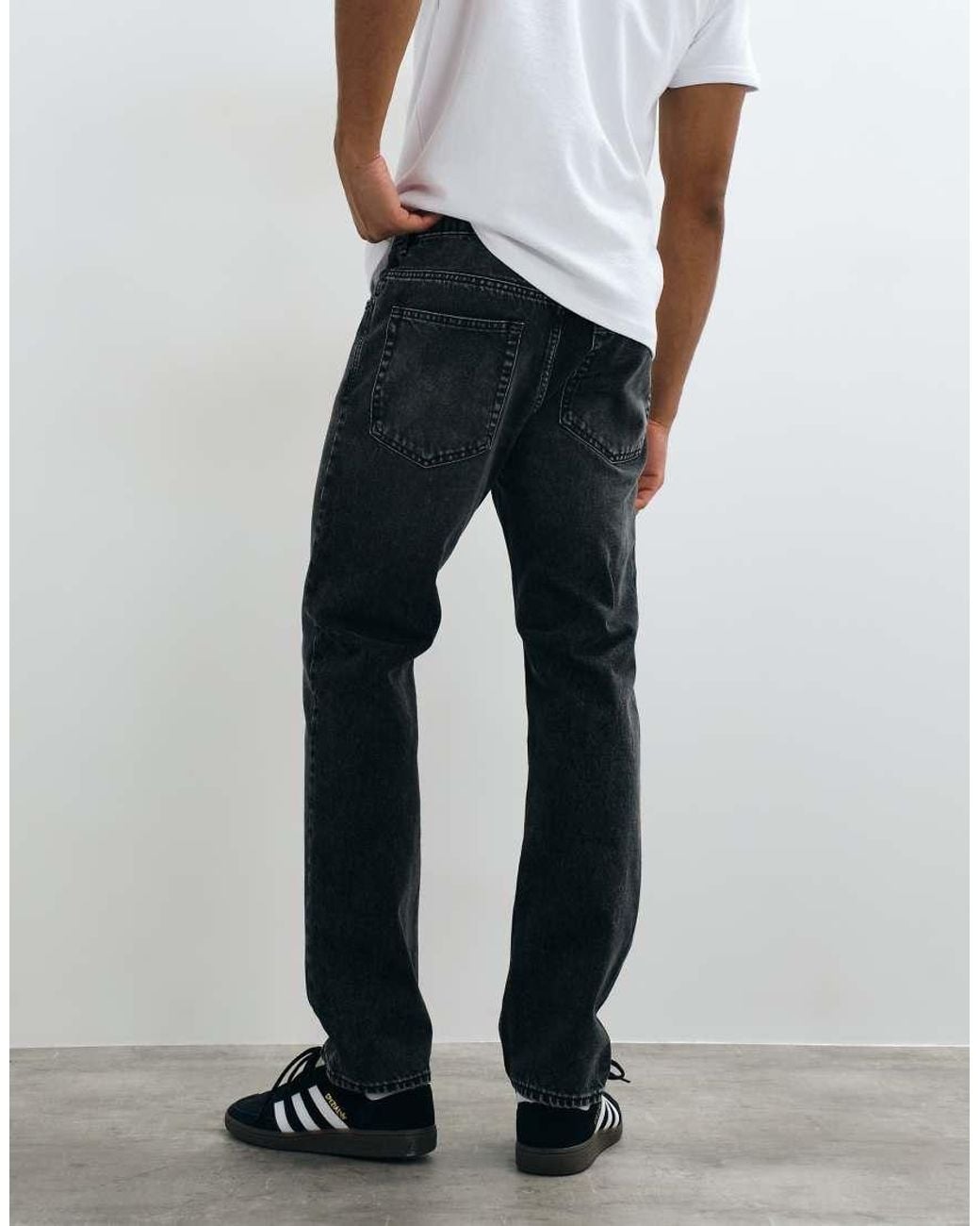 New Look Gray Straight Fit Jeans for men
