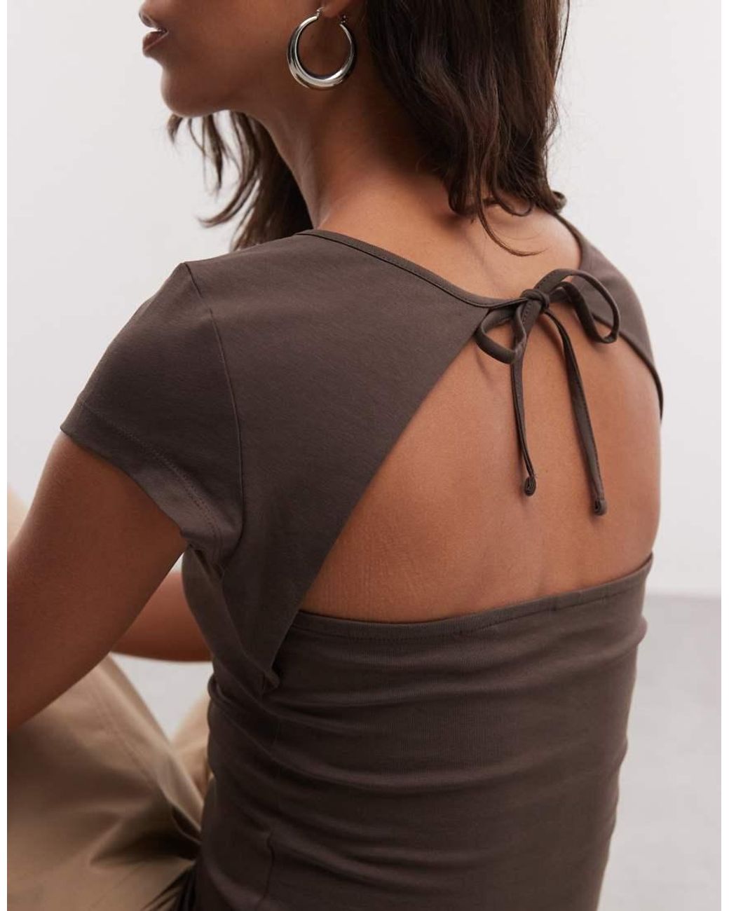 Noisy May Brown Open Back T-shirt