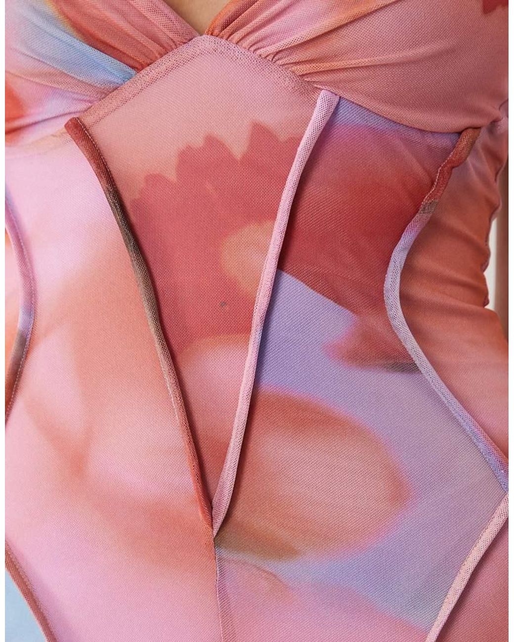 ASOS Pink Mesh Cami Mini Dress