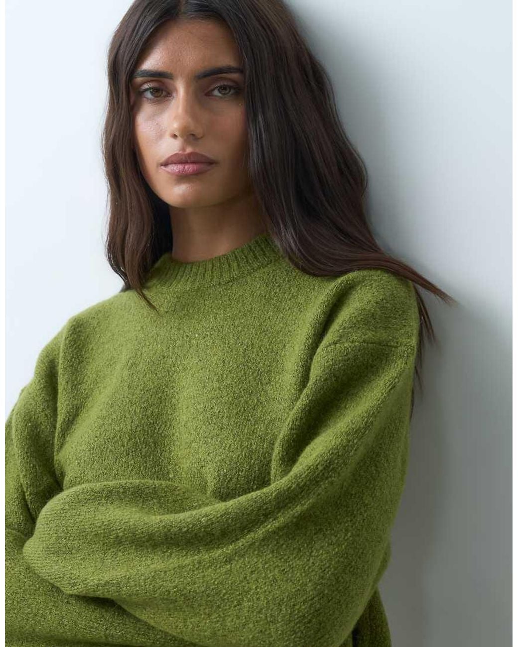 Gina Tricot Green Crew Neck Knitted Sweater