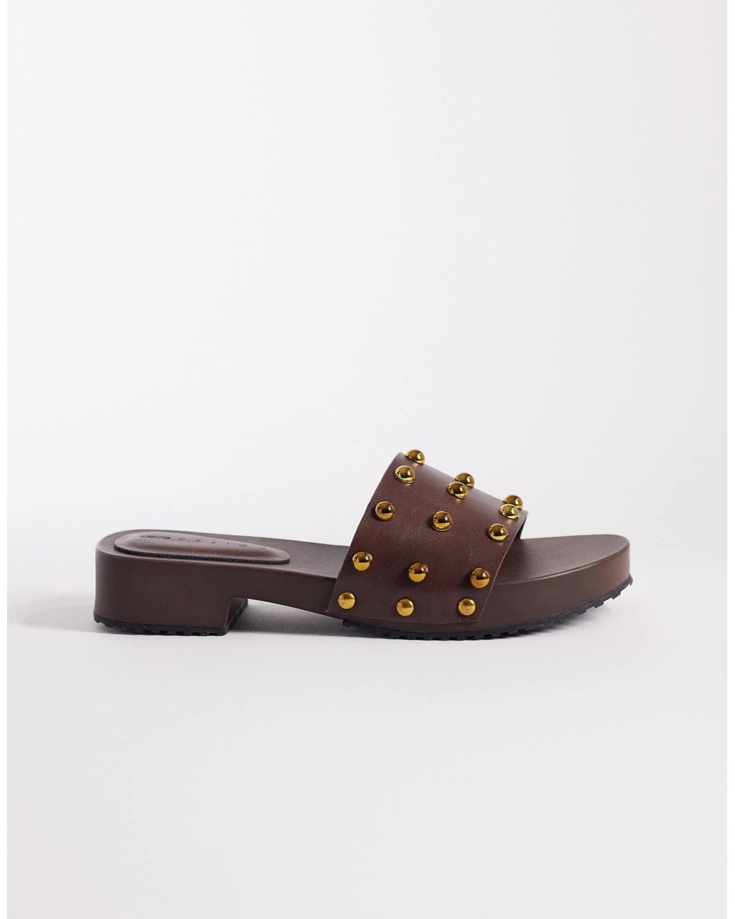 ASOS Brown Fallen Clog Sandal Slides