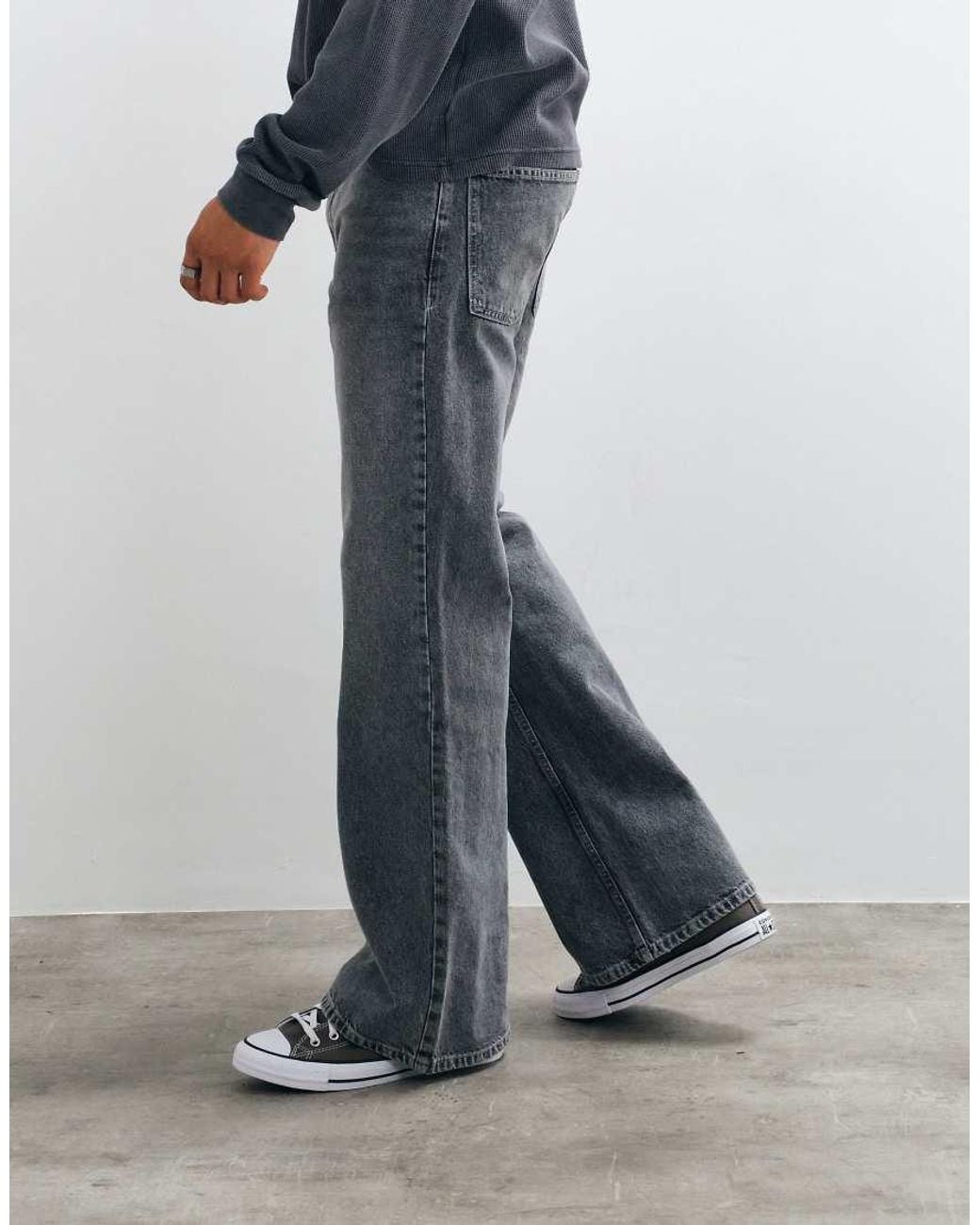 ASOS Blue Wide Flare Jeans for men