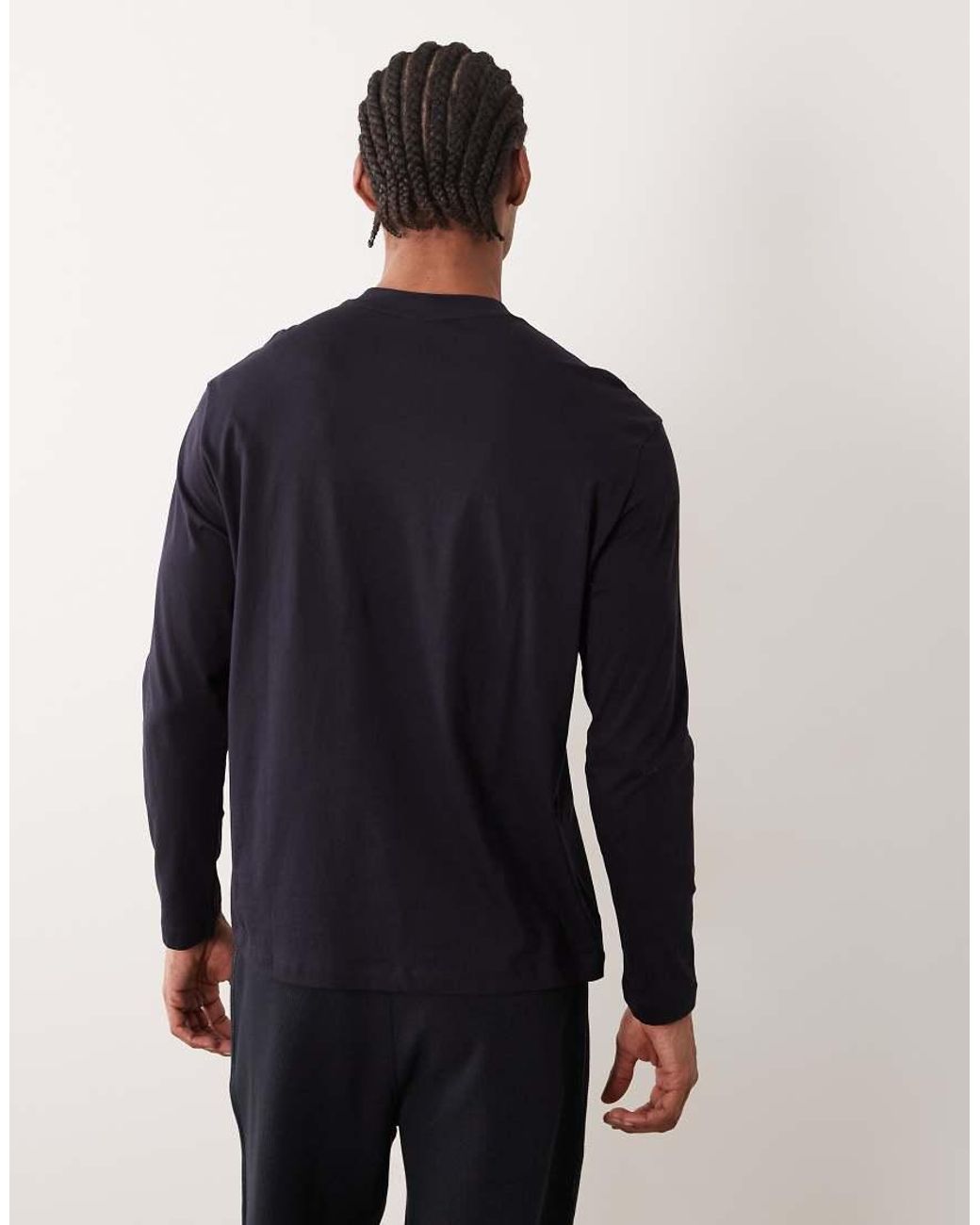 ARMANI EXCHANGE Blue Logo Long Sleeve T-Shirt for men