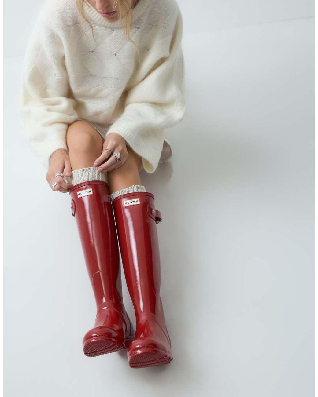 Hunter Red Original Tall Gloss Gumboots