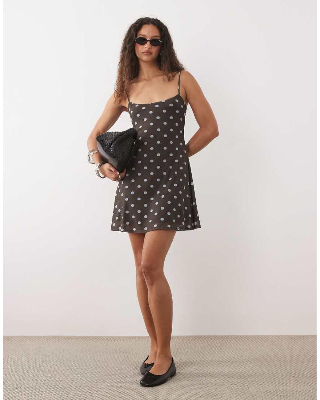 ASOS Black Cami Mesh Mini Dress