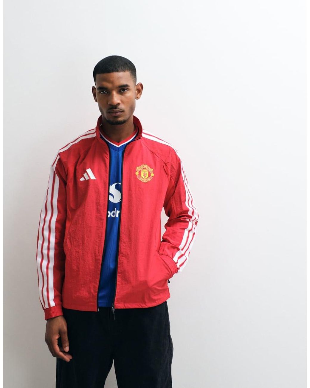Adidas Originals Red Adidas Football Manchester United 26/27 Home Anthem Jacket for men