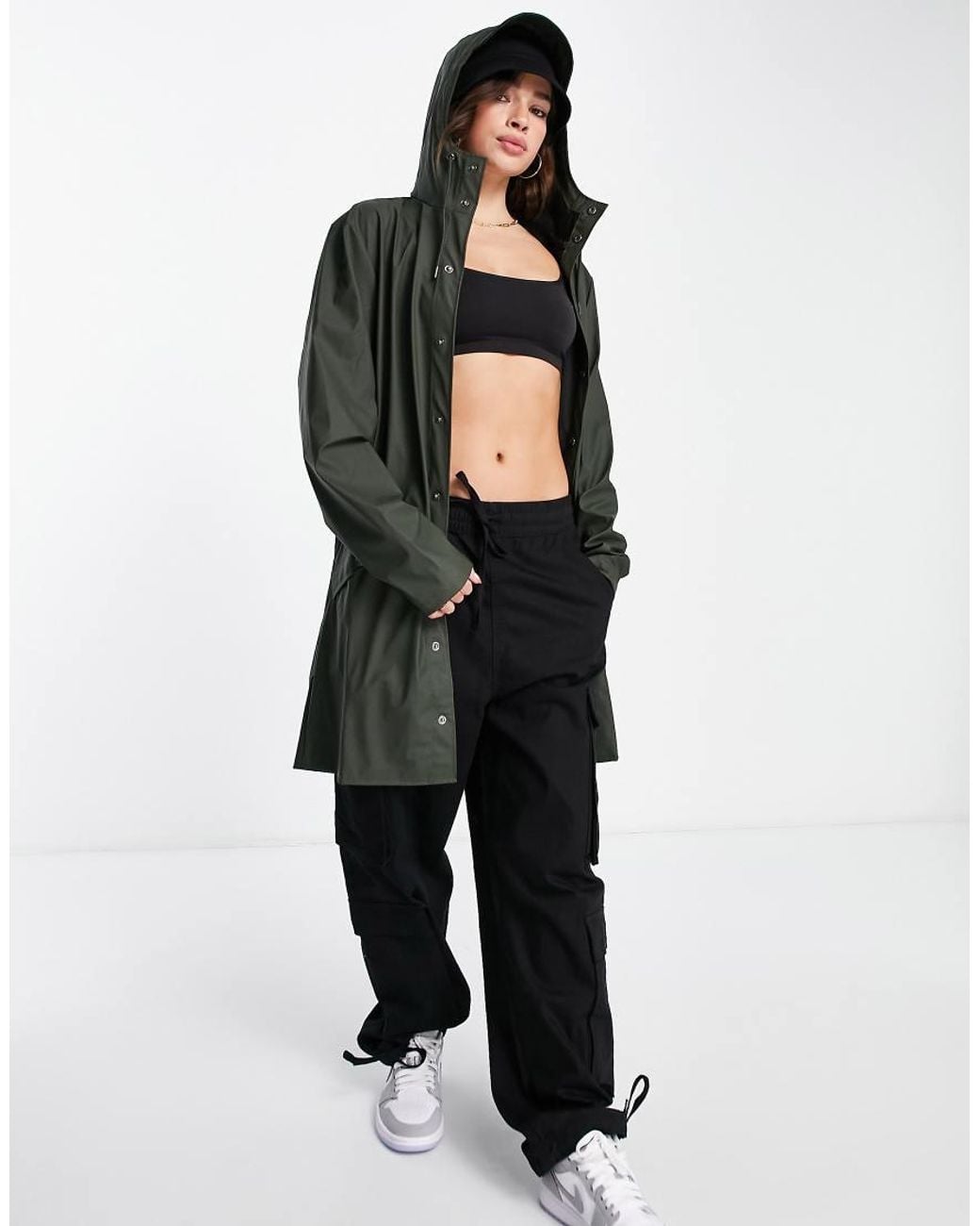 Rains Black Long Jacket