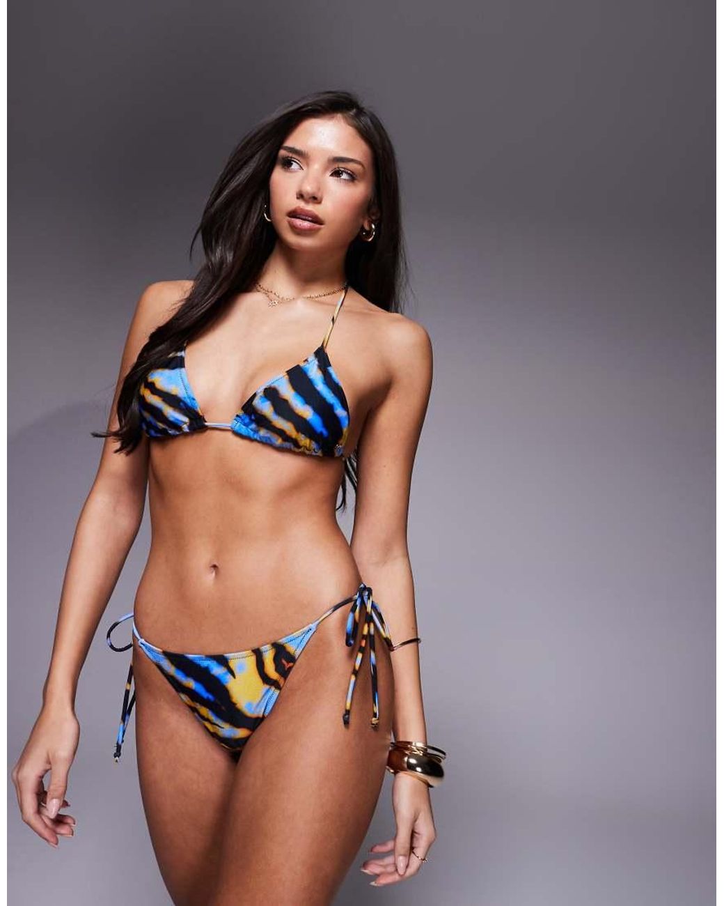Candypants Gray Zebra Print Tieside Bikini Bottom