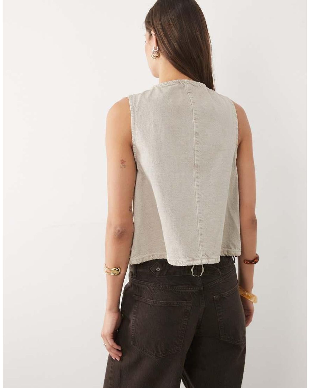 ASOS Natural Wrap Front Top