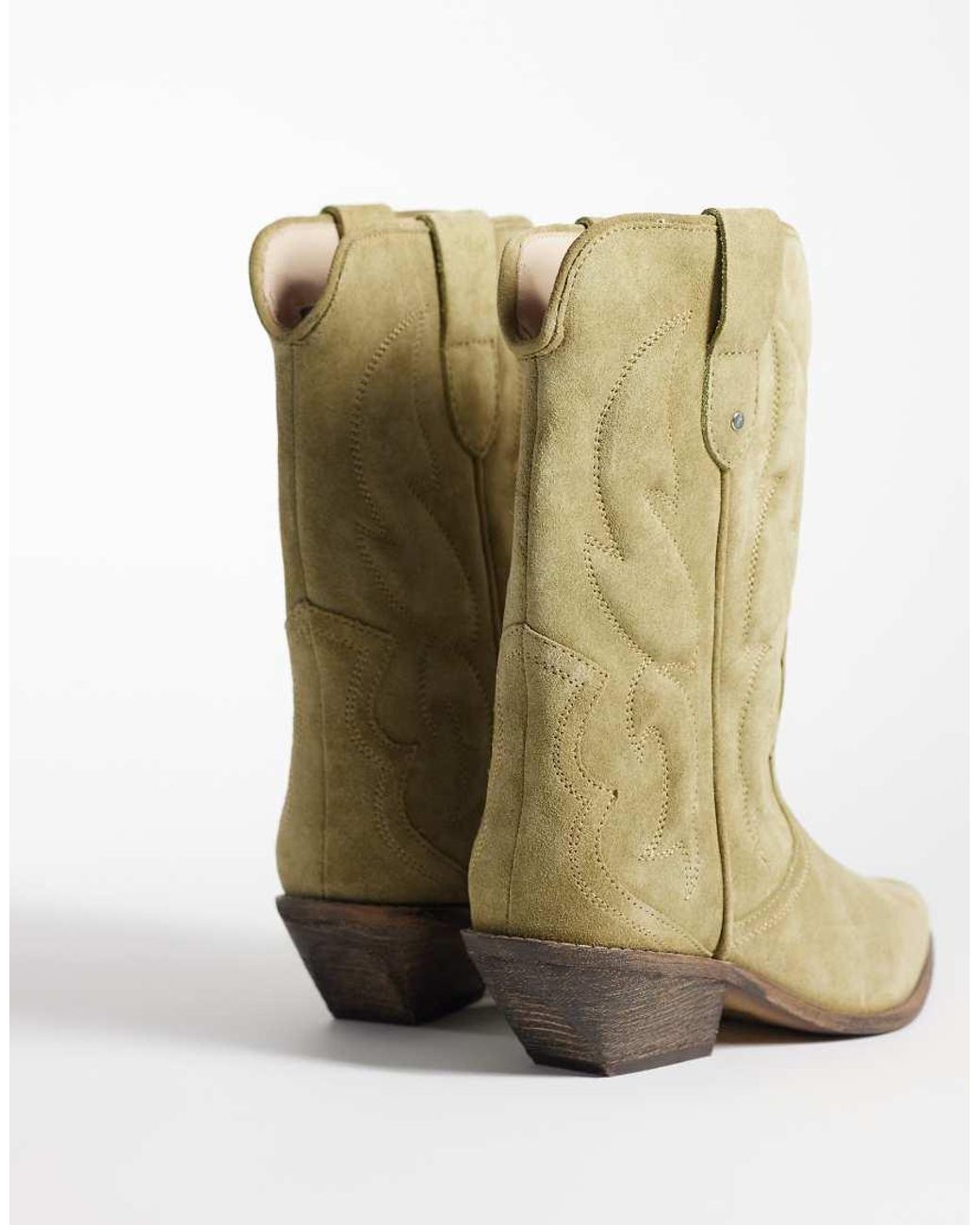 Bronx Green Chel-sey Western Ankle Boots