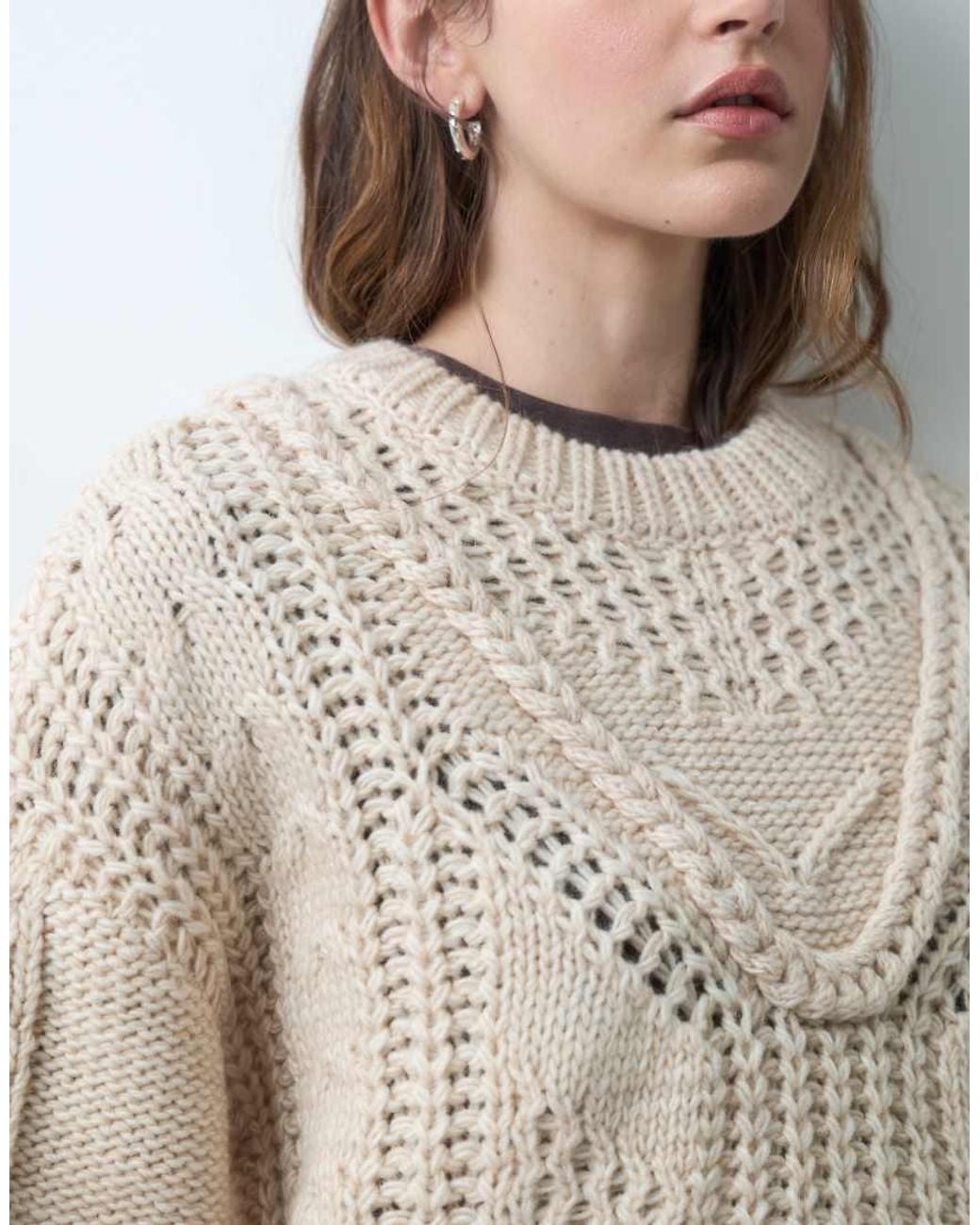 Object Natural Textured Crew Neck Jumper Knit Jumper